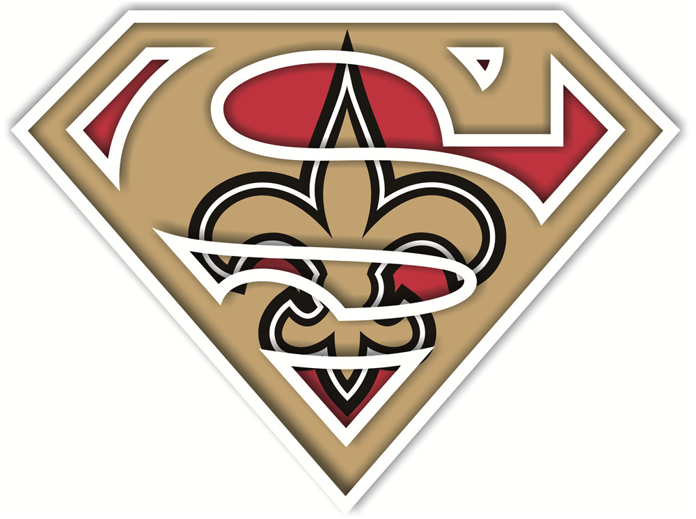 New Orleans Saints superman logos fabric transfer